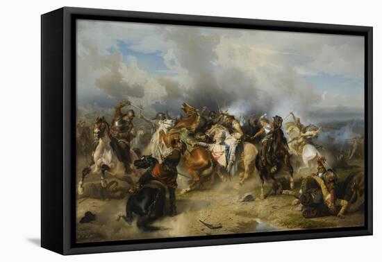 Death of King Gustav II Adolf of Sweden at the Battle of Lützen, 1855-Carl Wahlbom-Framed Premier Image Canvas
