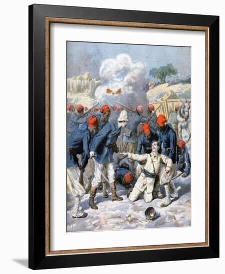 Death of Lieutenant Lecerf, Battle of Napa, Nigeria, 1894-Frederic Lix-Framed Giclee Print