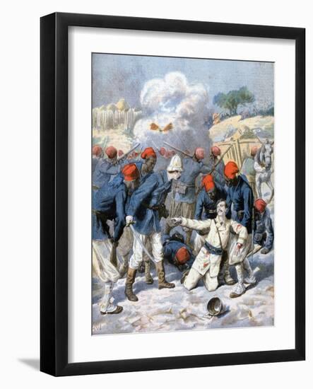 Death of Lieutenant Lecerf, Battle of Napa, Nigeria, 1894-Frederic Lix-Framed Giclee Print