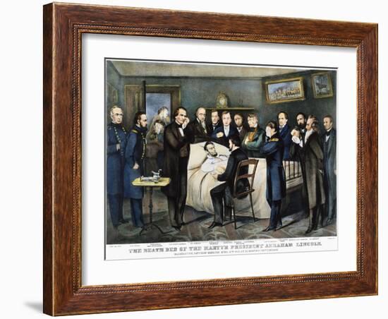 Death of Lincoln, 1865-Currier & Ives-Framed Giclee Print
