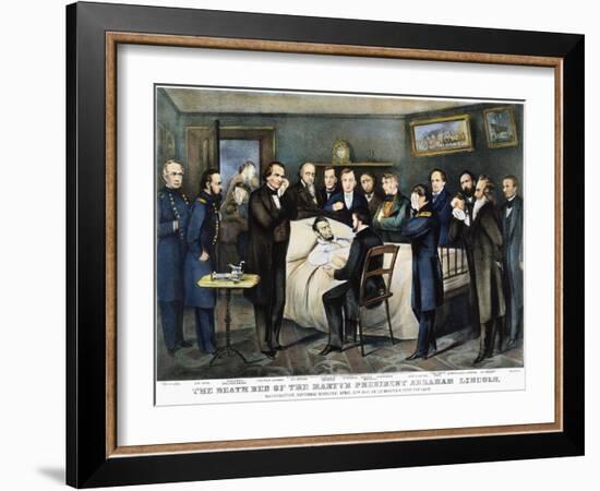 Death of Lincoln, 1865-Currier & Ives-Framed Giclee Print