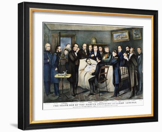 Death of Lincoln, 1865-Currier & Ives-Framed Giclee Print