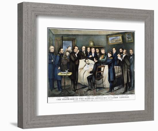 Death of Lincoln, 1865-Currier & Ives-Framed Giclee Print