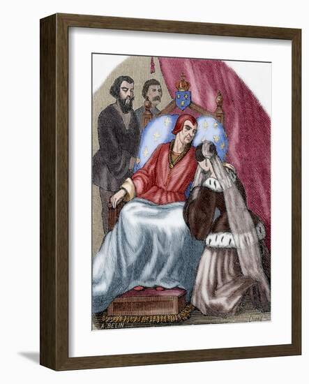 Death of Louis XI of France (1423-1483)-Louis Dupre-Framed Giclee Print