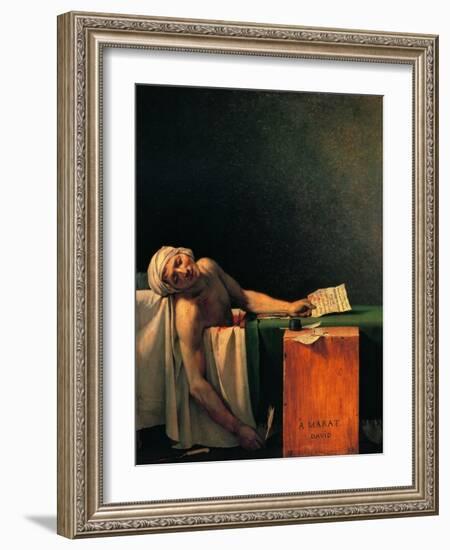 Death of Marat-Jacques-Louis David-Framed Art Print