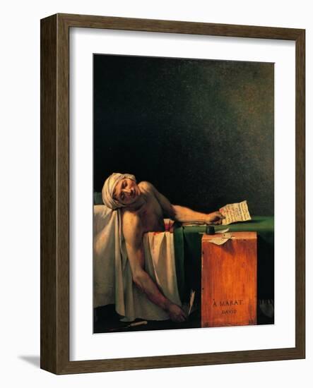 Death of Marat-Jacques-Louis David-Framed Art Print