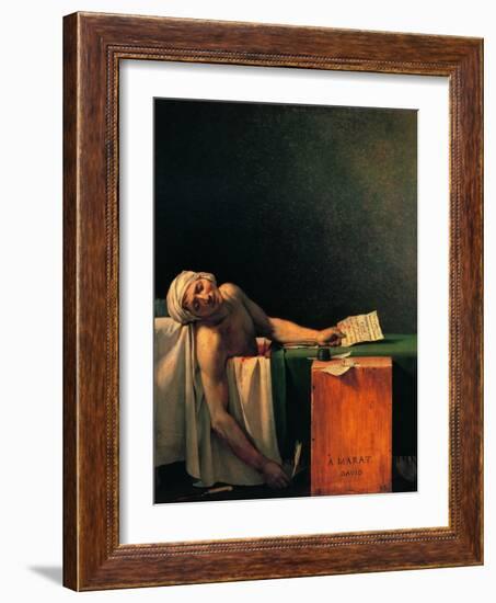 Death of Marat-Jacques-Louis David-Framed Art Print