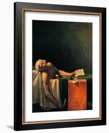 Death of Marat-Jacques-Louis David-Framed Art Print