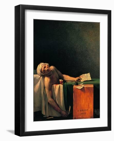 Death of Marat-Jacques-Louis David-Framed Art Print