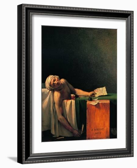 Death of Marat-Jacques-Louis David-Framed Art Print