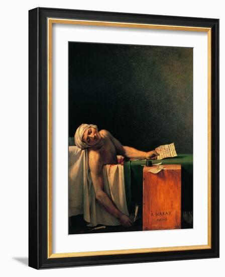Death of Marat-Jacques-Louis David-Framed Art Print