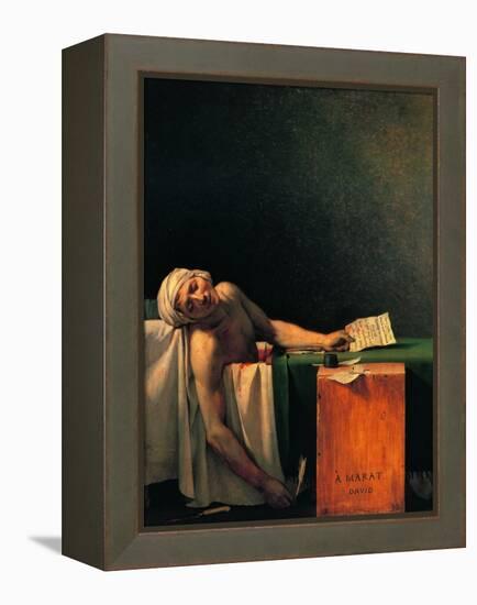 Death of Marat-Jacques-Louis David-Framed Stretched Canvas