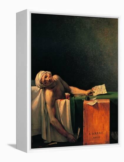 Death of Marat-Jacques-Louis David-Framed Stretched Canvas