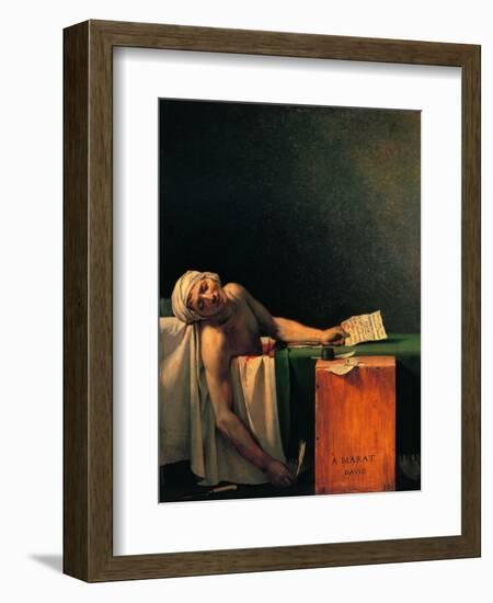 Death of Marat-Jacques-Louis David-Framed Art Print