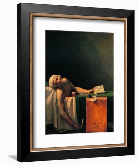 Death of Marat-Jacques-Louis David-Framed Art Print