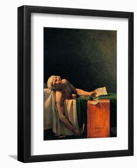 Death of Marat-Jacques-Louis David-Framed Art Print