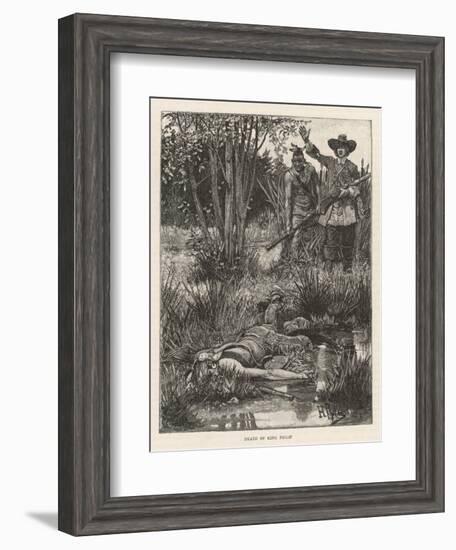 Death of Metacomet (King Philip) Chief of the Wampanoag Indians During King Philip's War 1675-1676-Howard Pyle-Framed Art Print