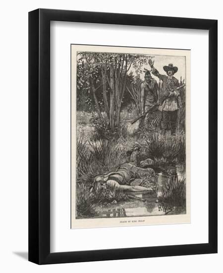 Death of Metacomet (King Philip) Chief of the Wampanoag Indians During King Philip's War 1675-1676-Howard Pyle-Framed Art Print