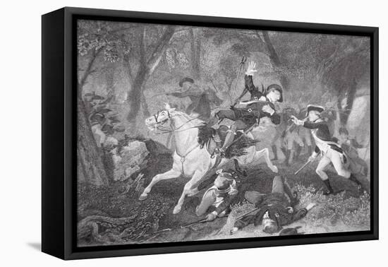 Death of Patrick Ferguson at the Battle of King's Mountain, 7 October 1780-American School-Framed Premier Image Canvas