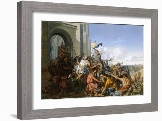 Death of Robert Le Fort in the Battle of Brissarthe, 866-Henri Lehmann-Framed Giclee Print