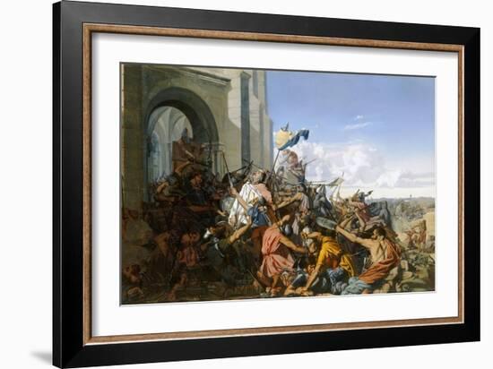 Death of Robert Le Fort in the Battle of Brissarthe, 866-Henri Lehmann-Framed Giclee Print