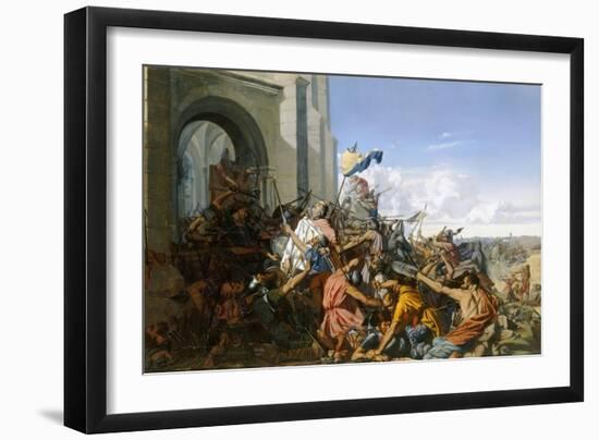 Death of Robert Le Fort in the Battle of Brissarthe, 866-Henri Lehmann-Framed Giclee Print