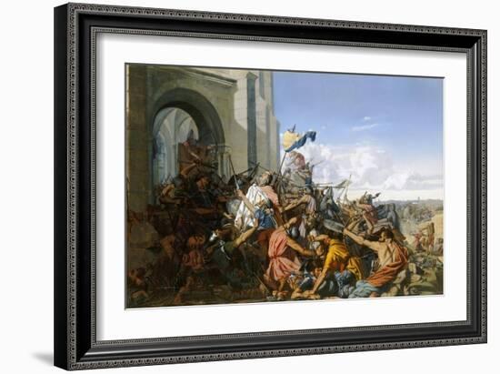 Death of Robert Le Fort in the Battle of Brissarthe, 866-Henri Lehmann-Framed Giclee Print