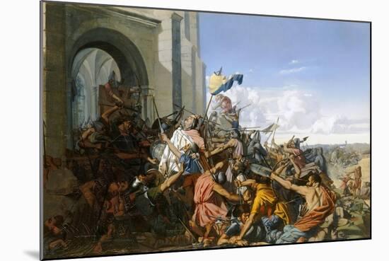 Death of Robert Le Fort in the Battle of Brissarthe, 866-Henri Lehmann-Mounted Giclee Print