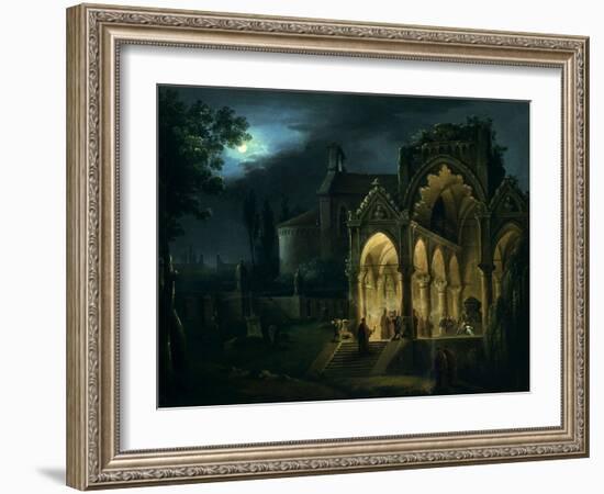 Death of Romeo and Juliet in Moonlit Landscape-Lorenzo Scarabellotto-Framed Giclee Print