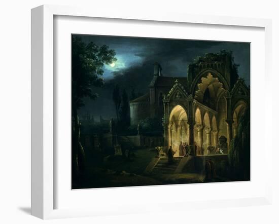 Death of Romeo and Juliet in Moonlit Landscape-Lorenzo Scarabellotto-Framed Giclee Print