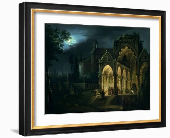 Death of Romeo and Juliet in Moonlit Landscape-Lorenzo Scarabellotto-Framed Giclee Print