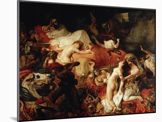 Death of Sardanapalus-Eugene Delacroix-Mounted Giclee Print