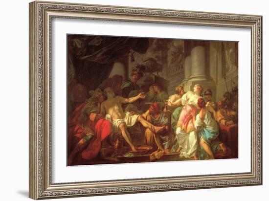 Death of Seneca-Jacques-Louis David-Framed Art Print