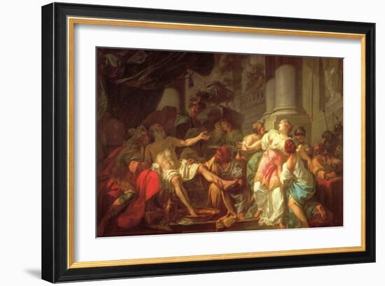 Death of Seneca-Jacques-Louis David-Framed Art Print