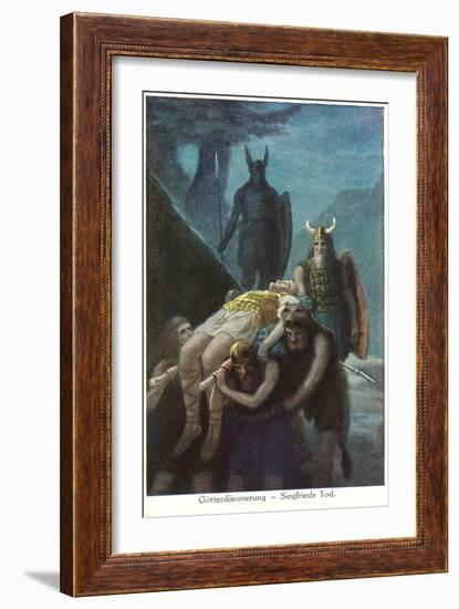 Death of Siegfried, Twilight of the Gods-null-Framed Art Print