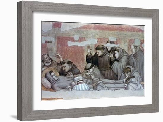 Death of St Francis and Inspection of Stigmata, C1320-Giotto-Framed Giclee Print