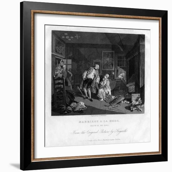 Death of the Earl, Plate V of Marriage a La Mode, 1833-TE Nicholson-Framed Giclee Print