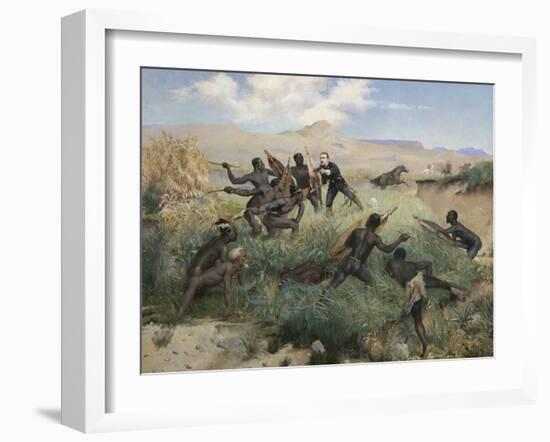 Death of the Prince Imperial in Zululand, 1 June 1879-Paul Joseph Jamin-Framed Premium Giclee Print