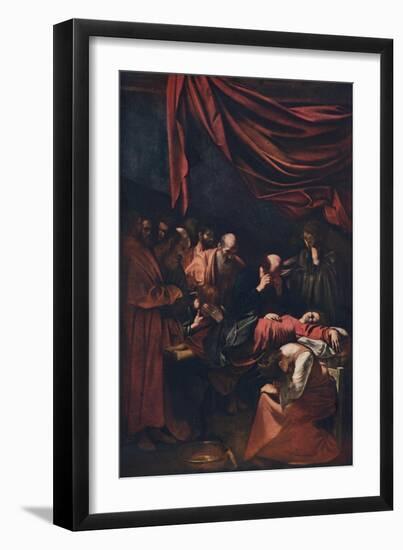 'Death of the Virgin', c1606-Michelangelo Caravaggio-Framed Giclee Print