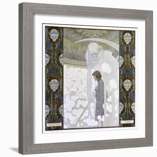 Death Personified as the Grim Reaper-Heinrich Lefler-Framed Photographic Print