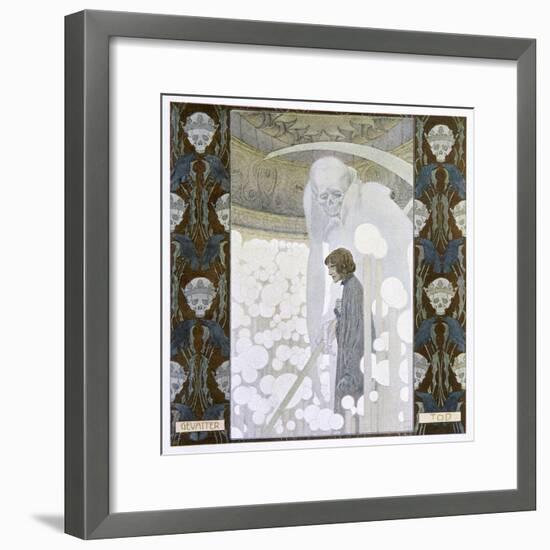 Death Personified as the Grim Reaper-Heinrich Lefler-Framed Photographic Print