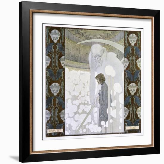 Death Personified as the Grim Reaper-Heinrich Lefler-Framed Photographic Print