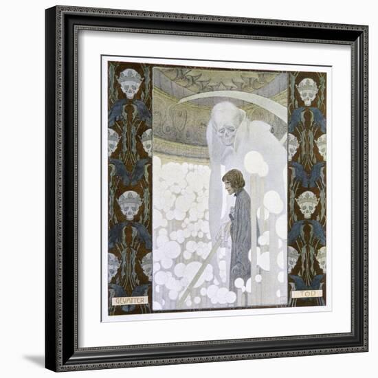 Death Personified as the Grim Reaper-Heinrich Lefler-Framed Photographic Print