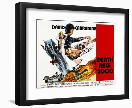 Death Race 2000, Simone Griffeth, David Carradine, 1975-null-Framed Premium Giclee Print