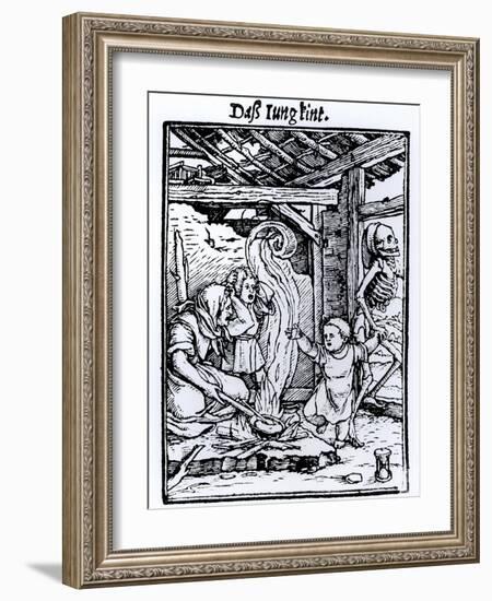 Death Taking a Child from the "Dance of Death" Series-Hans Holbein the Younger-Framed Giclee Print