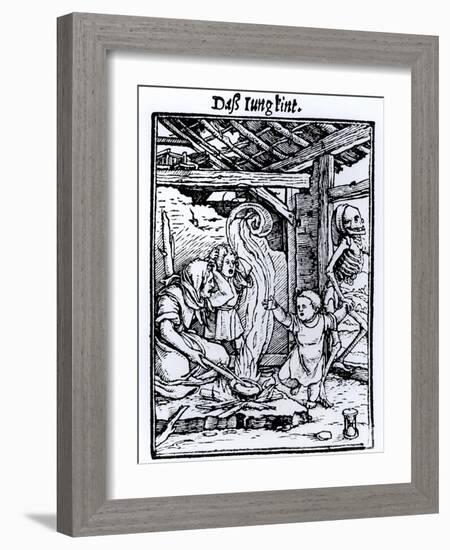 Death Taking a Child from the "Dance of Death" Series-Hans Holbein the Younger-Framed Giclee Print