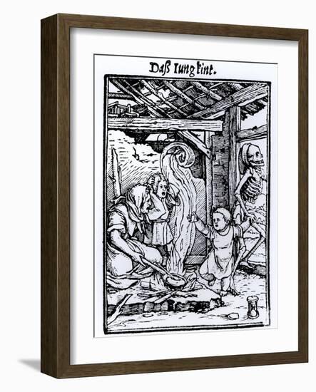 Death Taking a Child from the "Dance of Death" Series-Hans Holbein the Younger-Framed Giclee Print