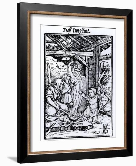 Death Taking a Child from the "Dance of Death" Series-Hans Holbein the Younger-Framed Giclee Print
