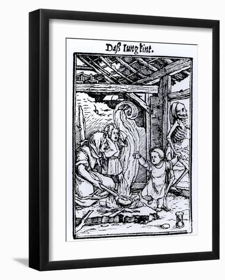 Death Taking a Child from the "Dance of Death" Series-Hans Holbein the Younger-Framed Giclee Print