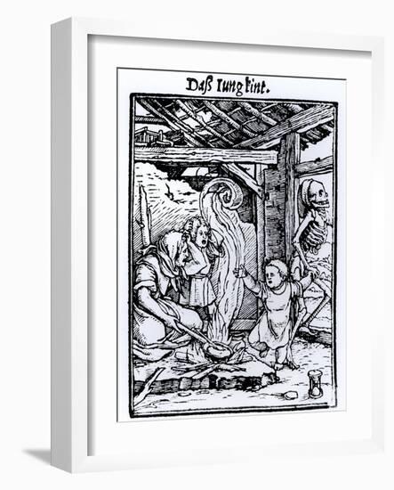 Death Taking a Child from the "Dance of Death" Series-Hans Holbein the Younger-Framed Giclee Print